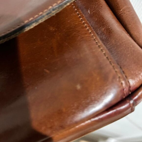 Patricia Nash Leather Shoulder Bag with Crossbody Strap Cognac - Picture 3 of 7